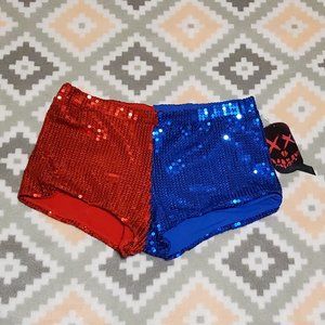 L - Suicide Squad Harley Quinn Sequin Shorts